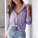 thumbnail image 5 of Blusas con estampado de botones y cuello vuelto de manga larga a la moda informal para mujer Pompotops  FGAJ21315, 5 of 6