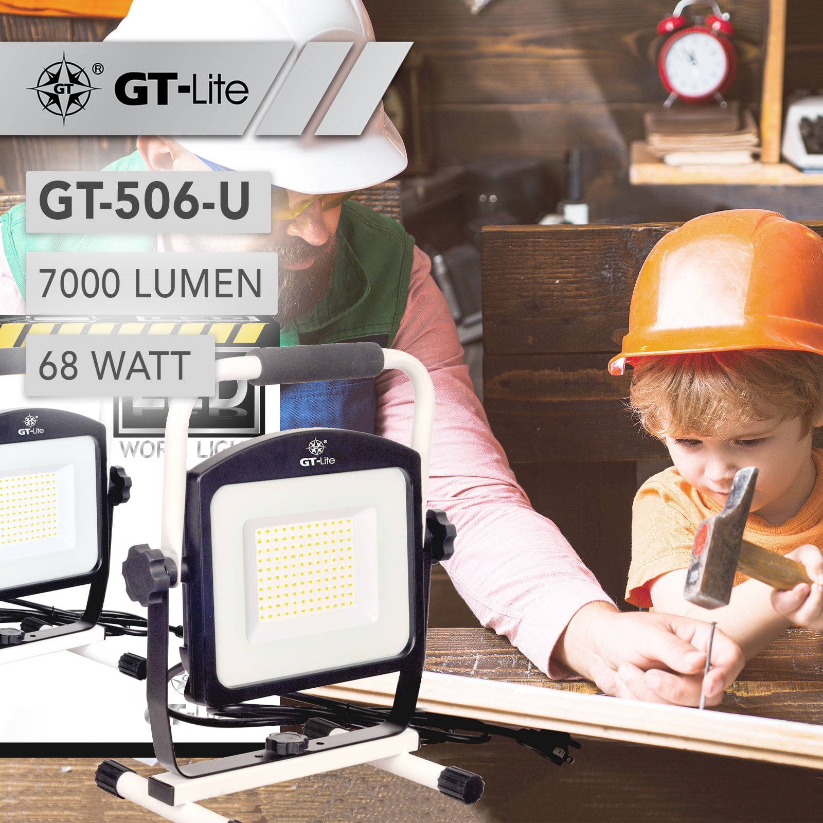  GT-Lite LED Portable Work Light with USB 5000 Lumen 50W  Rechargeable Work Lights with 2 Light Modes : Everything Else