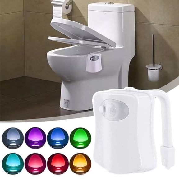 Automatic color-changing night light for toilet, rechargeable motion-activated bathroom light, white led decoration for home
