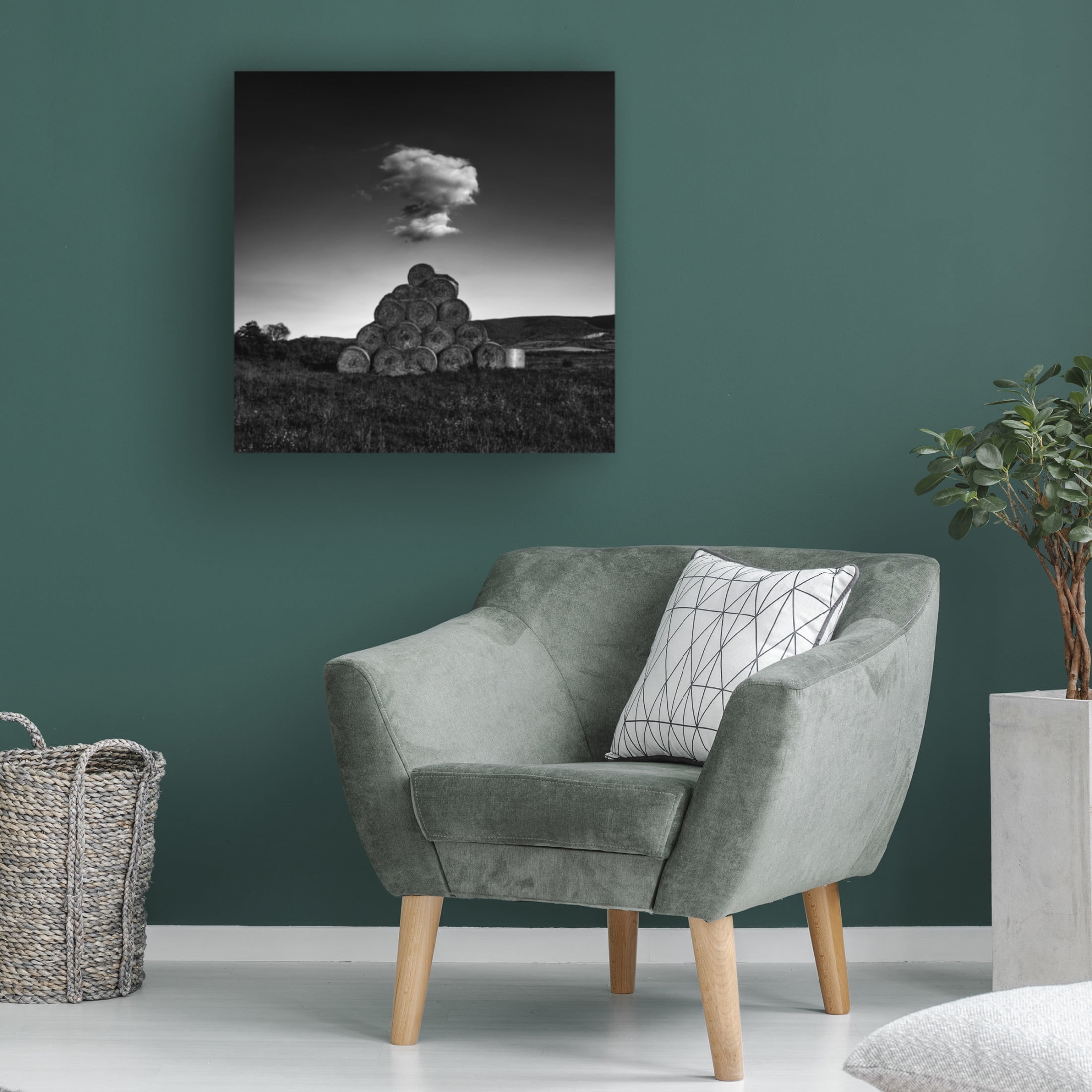 Canvas Wall Art - Karol Vazan 'Hay Bales' Wall Art for Living Room, Bedroom, or Office D?cor by Trademark Fine Art - 14 x 14 Inches