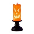 thumbnail image 2 of Halloween Pumpkin Lantern Candle Holder with Skull Decor Tabletop Lamp,A, 2 of 5