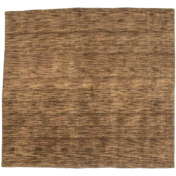 Solid Brown 5X5 Oriental Modern Square Rug