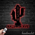thumbnail image 4 of Handmadetneonsign Cactus House Number Metal Wall Art LED Light - Personalized Sign Home Decor 60495, 4 of 5