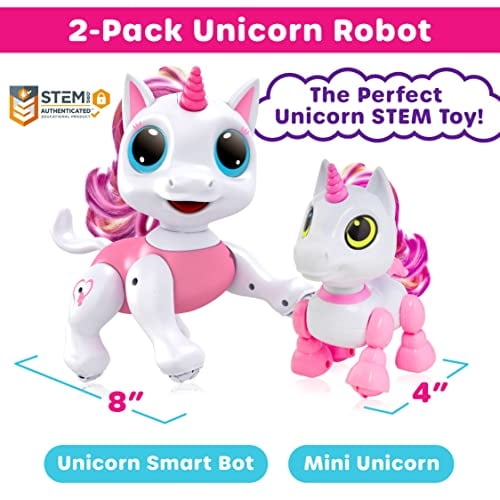 Power Your Fun Robo Pets Unicorn Toys 2pk - Unicornios Regalos para Niñas y Niños (1) Robo Power Your Fun Power Your Fun