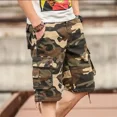 thumbnail image 3 of Pantalones cortos cargo para hombre, holgados, anchos, con botones, para hombre, con múltiples bolsillos, nuevos, de algodón, ropa pesada, pantalones cortos, cómodos, Y2k, 3 of 5