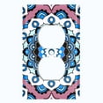 thumbnail image 2 of Metal Light Switch Plate Cover Mauve Blue Mandala Flower Tile Pattern MDL118, 2 of 13