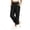 1# Black, variant on Linen Pants Women Petite Casual Straight Leg Pants Ladies Elastic Waist Pull On Trousers with Pockets