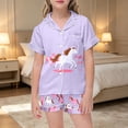 thumbnail image 2 of CONROSES Girls Pajama Set Cartoon Horse Graphic Short Sleeve Pjs Tops Shorts Loungewear Sets Cozy Nightwear Sleepwear, 2 of 5