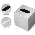 thumbnail image 3 of RVKXHD Square Tissue Box Cover Tissue Box Holder Napkin Holder Tissue Decorative Holder For Bathroom Bedroom Office Dresser Nightstand Desk Tabletop 5"X 5" X 5"-Stainless Steel Brushed Nickel, 3 of 7