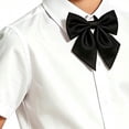thumbnail image 6 of Boys' Short Sleeve Dress Shirt, Shorts & Big Bow Tie 3-Piece Outfit Set, Ideal for Kids Wedding, Graduation, Church Party and Formal Occasions 3-12Years Black 9-10 Years, 6 of 6