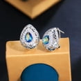 thumbnail image 2 of Mystical Topaz Rainbow Drop Earrings Stud CZ Women Silver Plated Fashion Jewelry, 2 of 9