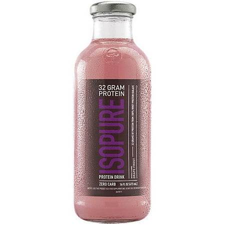 Zero Carb 100% Whey Protein Isolate Drink - Grape Frost (12 Drinks, 16 Fl Oz. Each)