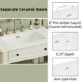 thumbnail image 5 of Christopher Knight Home 31" Vintage Bathroom Vanity, Curved Profile MDF Cabinet with Ceramic Sink, White, 5 of 11