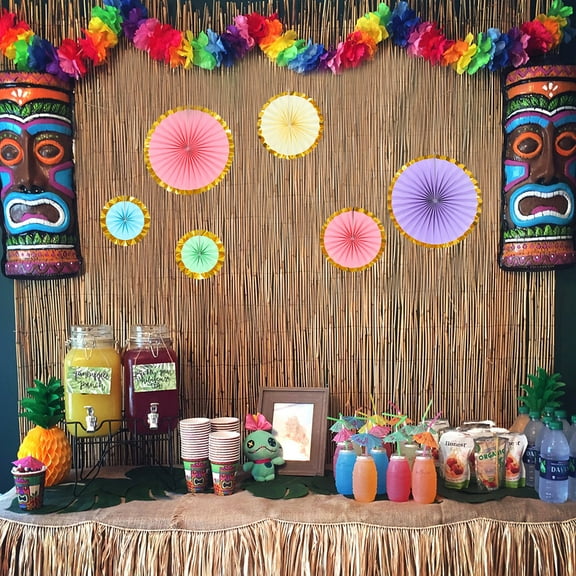 Soimiss 6Pcs Folding Paper Fans Assorted Colors Decorative Wedding Party Home Celebration Decor