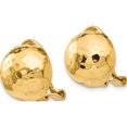 thumbnail image 2 of 14K Yellow Gold Omega Clip 12mm Hammered Non-Pierced Earrings (12 X 12) Made In Puerto Rico h892, 2 of 5
