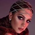 thumbnail image 5 of Multi-layer Mesh Bridal Headband Rhinestone Head Chain Hair Accessories, 5 of 10