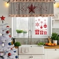 thumbnail image 5 of Red Texas Star Farmhouse Curtain Valances for Windows, Kitchen Valance Window Treatments Panel 2 Pack, Black Plaid Berry Country Rod Pocket Short Curtains for Bathroom Bedroom 42 x 18 Inch, 5 of 8