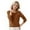 Coffee, variant on Women's Round Neck Pullover Sweater Solid Color Long Sleeves