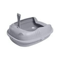 thumbnail image 2 of Cat Litter Box Semi Closed Kitten Litter Pan Tray Portable Litter Cat Box Toilet Basin Supplies Boxes for Indoor Cat Small Animal Easy to Clean 14.5x11.8x5.5 Inch Gray, 2 of 7