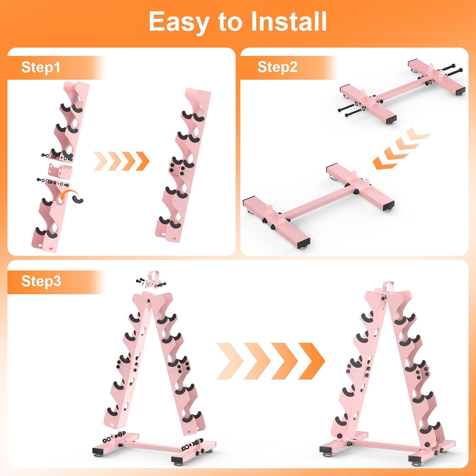 6-tier|5-tier|4-tier Dumbbell Rack Stand Only  Weight For Home Gym Storage Weights Metal A-frame Strength Holder With Handle (dumbells Not Included)