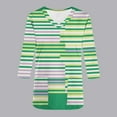 thumbnail image 4 of Xfvqtps Scrub Tops for Women Striped Soft V-Neck 3/4 Sleeve Scrubs Comfortable Nursing Uniforms New Fashion Casual Printed T-shirt Nursing Clothes Top Working Uniforms with Pockets Green, 4 of 5