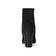 thumbnail image 3 of BLISSFUL STEP Women's Elegant Round Toe Block Heel Ankle Booties Black 8, 3 of 8