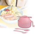 thumbnail image 2 of Olilia Microwave Ramen Bowl with Lid, 2025 New Ramen Noodles Bowl Set with Chopsticks, Spoon and Fork, Ramen Bowl Microwavable Portable Ramen Cooker, Apartment Essentials (Pink), 2 of 8
