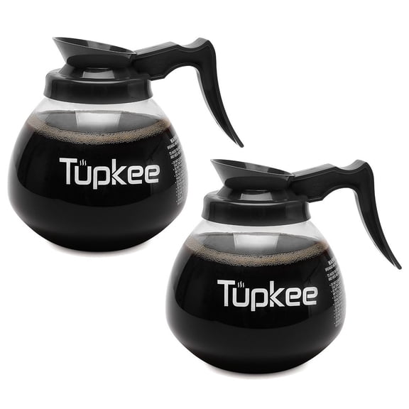 Glass Coffee Pots Decanter Carafe - SHATTER-RESISTANT Commercial Coffee Pot Replacement  64 oz. 12-Cup, Set of 3 Black Handle - Regular - Compatible with Wilbur Curtis, Bloomfield, Bunn Coffee Pot