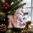 thumbnail image 5 of Purple Snowman Letter Ornament, Flat Acrylic Single Initial Pendant, Xmas Snowman Letter Hanging Decor for Christmas Tree, 5 of 7