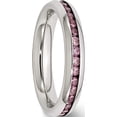 thumbnail image 4 of Stainless Steel Polished 4mm June Pink Cz Ring (Size 8) Made In China sr134-8, 4 of 5