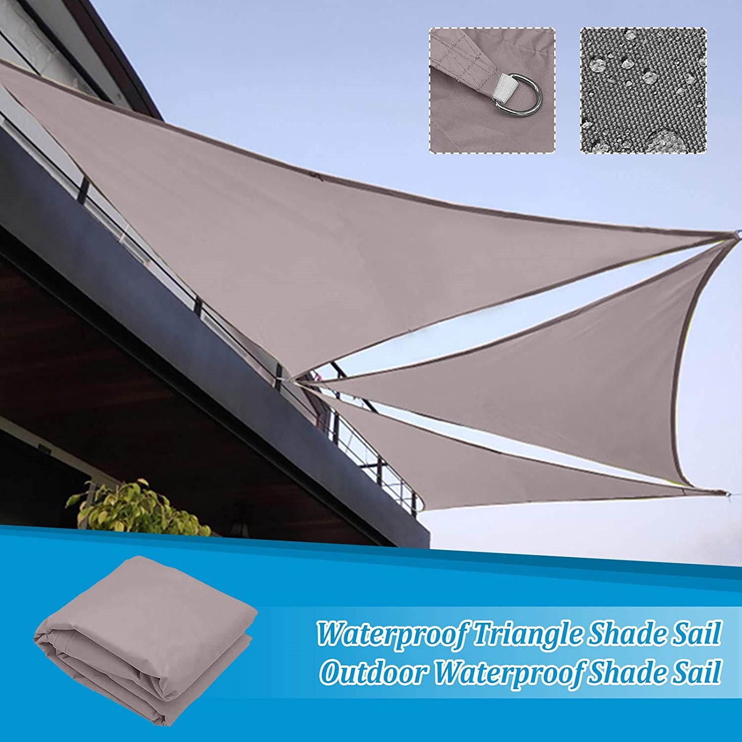 Details about   16Ft Sun Shade Sail 97% UV Block Triangle Canopy Outdoor Patio Pool Rice White 