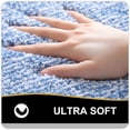 thumbnail image 2 of DISEN Bathroom Rugs 24x16, Extra Soft and Absorbent Microfiber Bath Mat, Non-Slip, Machine Washable, Quick Dry Shaggy Bath Carpet, Suitable for Bathroom Floor, Tub, Shower (Blue and White), 2 of 7