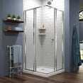 thumbnail image 3 of DreamLine Cornerview 42 in. D x 42 in. W x 74 3/4 in. H Framed Sliding Shower Enclosure in Chrome with White Acrylic Base Kit, 3 of 11