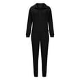 thumbnail image 4 of biudgviw Womens Sweatsuit Outfits Casual Long Sleeve Half Zipped Oversized Sweatshirt Fleece Warm Jogger Pants Sets, 4 of 6
