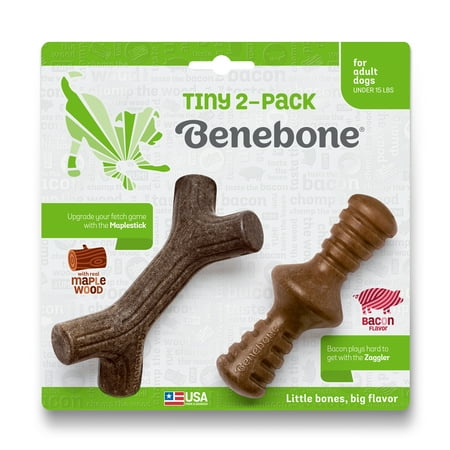 Benebone 2-Pack Maplestick/Zaggler Bacon Tiny