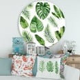 thumbnail image 2 of Designart 'Close Up Of Tropical Leaf Of Monstera V' Farmhouse Circle Metal Wall Art 36x36 - Disc of 36, 2 of 5