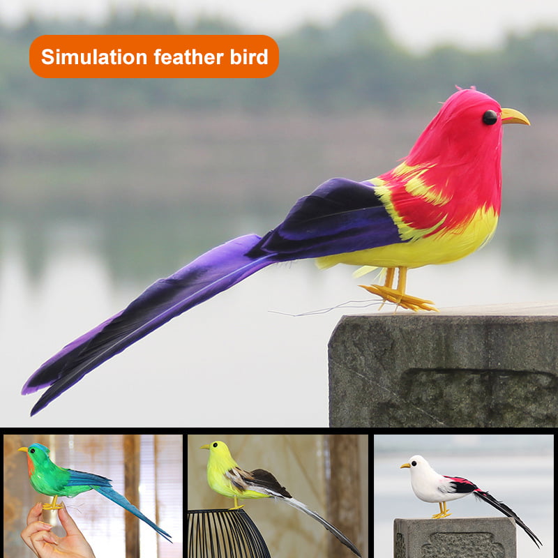 6PCS Vivid Foam Feather Artificial Birds Imitation Bird Model Home Ornament 