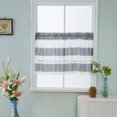 thumbnail image 3 of 2Pcs Grey_ 74x60cm Striped Bathroom Short Valance Rod Curtains, 3 of 8