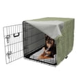 thumbnail image 2 of Abstract Dog Crate Cover, Pattern of Symmetric Mini Rectangles Connected with Streaks, Easy to Use Pet Kennel Cover Small Dogs Puppies Kittens, 7 Sizes, Lime Green Taupe Grey, by Ambesonne, 2 of 6