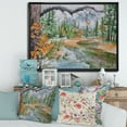 thumbnail image 2 of Designart 'Trees With River In Autumn Forest' Lake House Framed Canvas Wall Art Print, 2 of 5