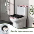 thumbnail image 4 of HELLHERO Universal Polyester Toilet Cover Set, Stretchy Fabric Reusable Toilet Cover for Modern Bathrooms Cherry Blossom, 4 of 7