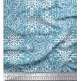thumbnail image 2 of Soimoi Poly Georgette Fabric Floral & Moroccan Damask Panel Print Sewing Fabric Yard 52 Inch Wide, 2 of 3