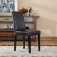 thumbnail image 5 of Roundhill Urban Style Solid Wood Leatherette Parson Chair in Black(Set of 2), 5 of 6
