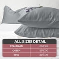 thumbnail image 4 of Superity Linen Pillow Cases King Size - Envelope Enclosure - 2 Pack - 100% Soft and Comfortable Premium Cotton - Grey, 4 of 9