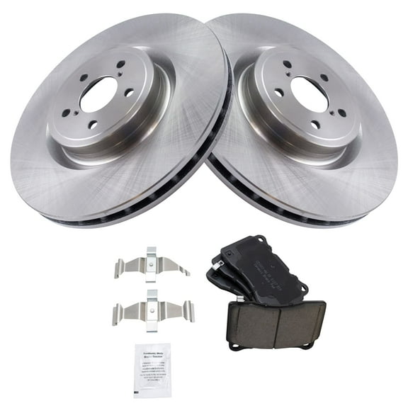 TRQ Front Brake Pad & Rotor Kit Brake Pads Brake Rotor Ceramic Fits Select 2017-2019 Subaru BRZ 2004 Impreza 2019-2020 Toyota 86