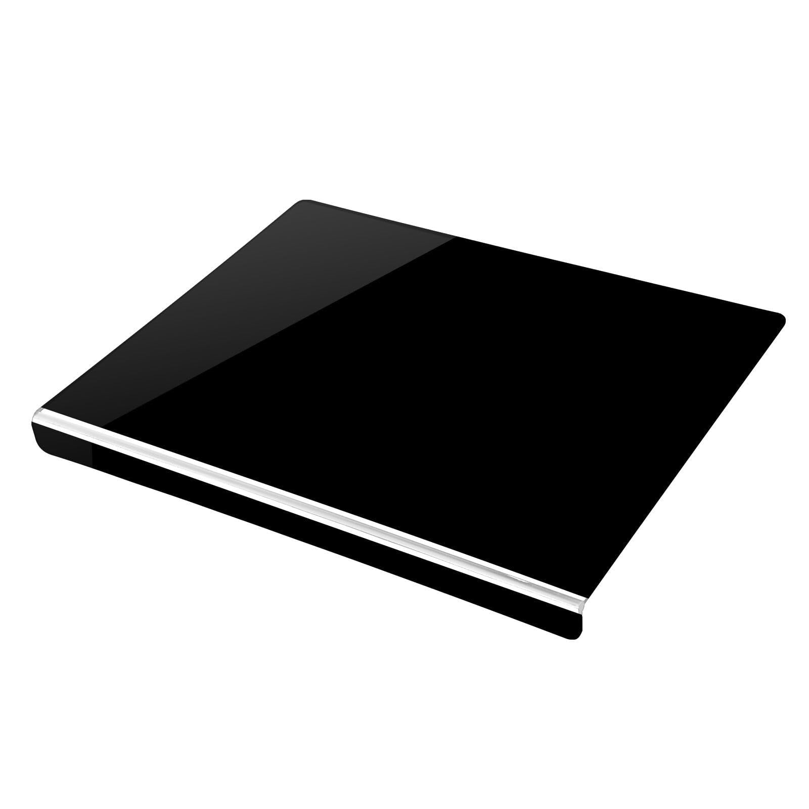 EVER BETTER Acrylic Cutting Boards for Kitchen, 17"×13.4" Thick Block Vegetable Bread Meats Fruits Board with Counter Lip, Anti-Slip CuttingTray,Black