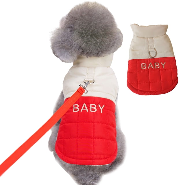 Abrigo de invierno cortavientos para perros, chaqueta para perros, chaleco cálido para perros, ropa para mascotas para clima frío (rojo)