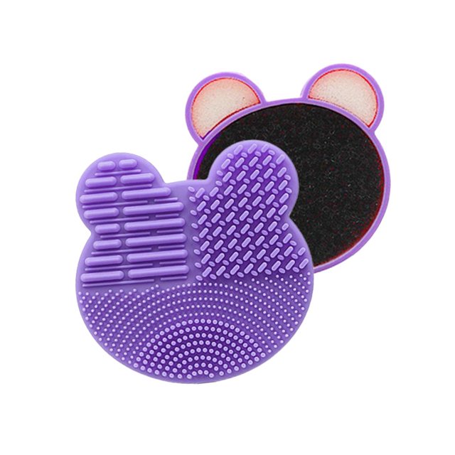 Esponja de eliminación de color de pinceles de sombra, elimina el color de rubor de sombra de los pinceles, cambia fácilmente al siguiente color, Caja Silicona Violeta Yuyangstore esponja limpiador de cepillo