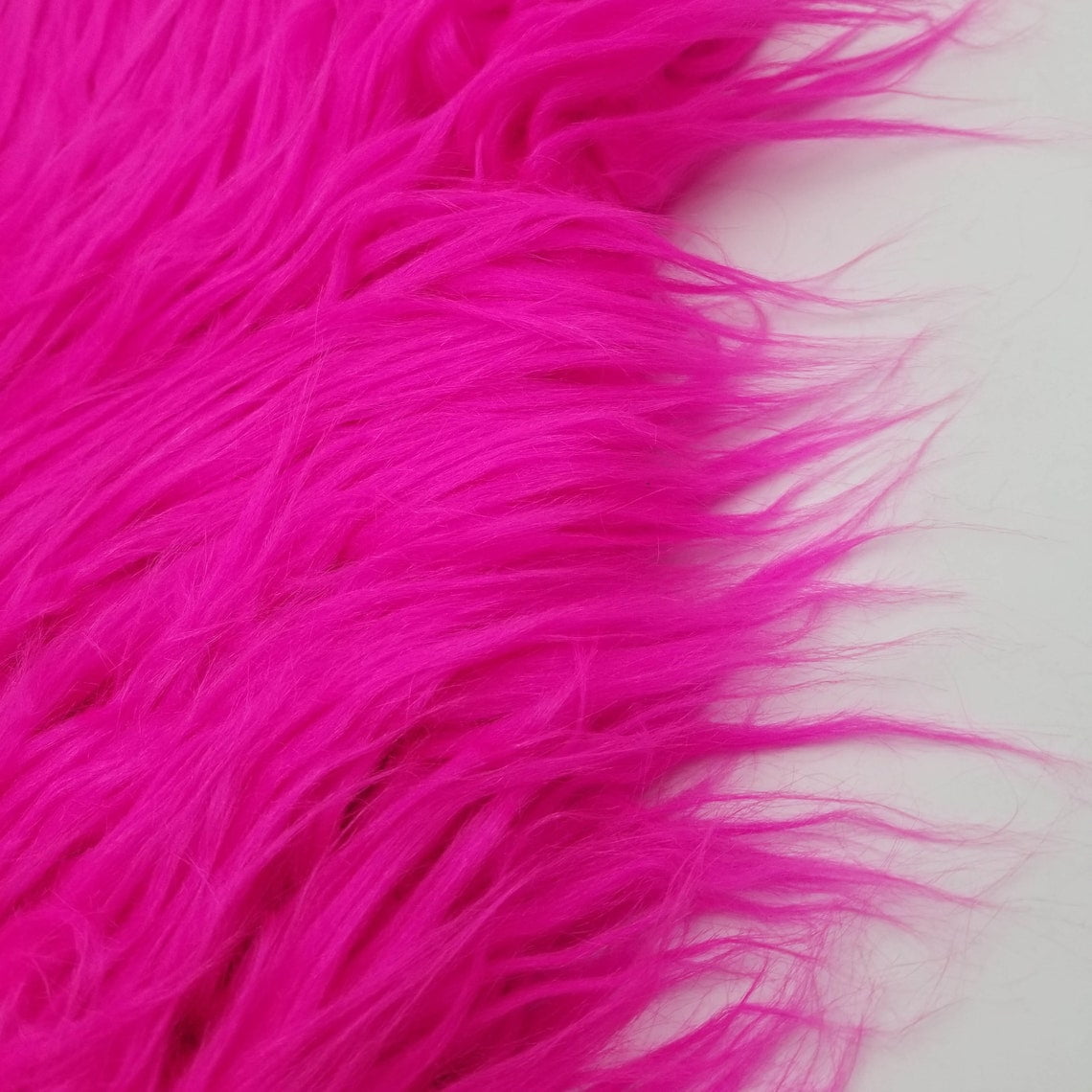 FREE SHIPPING!!! Hot Pink Faux Fur Fabric Long Pile Mongolian, DIY