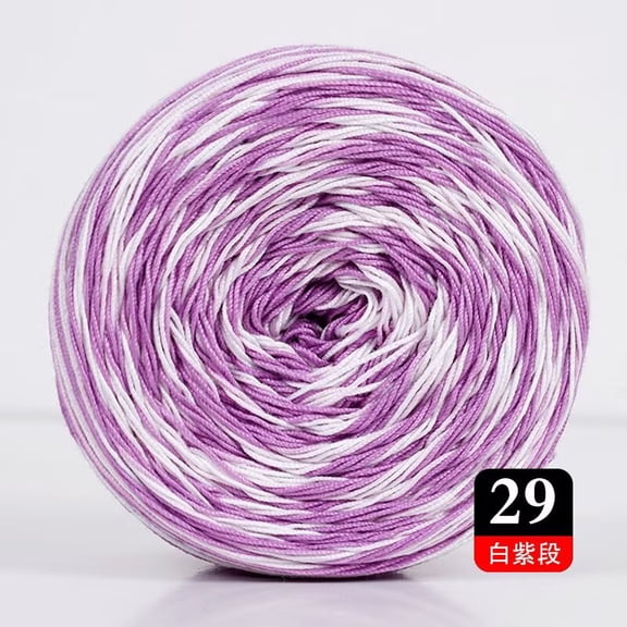 Namzi Soft Yarn for Crocheting - 1 roll Yarn Multicolor, Gradient Cotton Yarn, Ultra-Soft & Breathable, Ideal for Handcrafts, Yarn Category, Easy to Weave.White Purple
